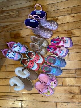 Kids Mixed Shoe Lot - Pink, Purple, Gold, Blue Size 5 6 7